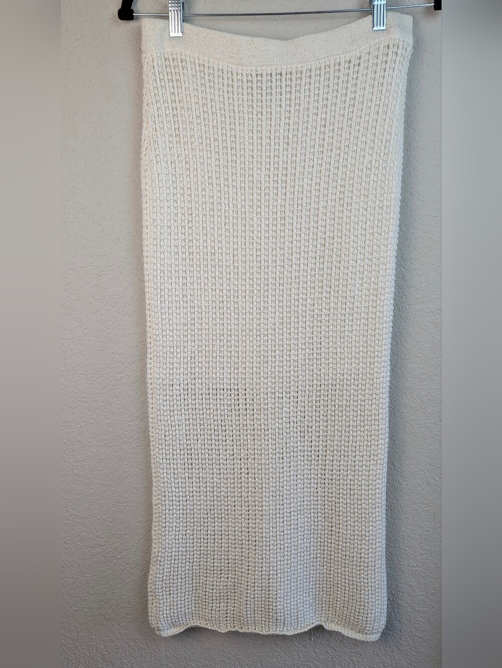 Mango Midi Crochet Skirt M Cream Excellent Condition Lined To Mini